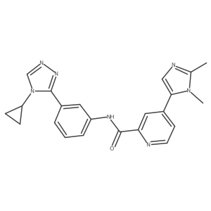 N-(3-(4-cyclopropyl-4H-1,2,4-triazol-3-yl)phenyl)-4-(1,2-dimethyl-1H-imidazol-5-yl)picolinamide结构式