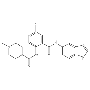 N-[4-fluoro-2-(1H-indol-5-ylcarbamoyl)phenyl]-4-methylpiperazine-1-carboxamide结构式