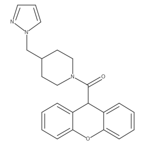 (4-((1H-pyrazol-1-yl)methyl)piperidin-1-yl)(9H-xanthen-9-yl)methanone Structure