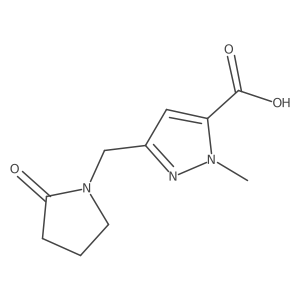 1-Methyl-3-[(2-oxo-1-pyrrolidinyl)methyl]-1h-pyrazole-5-carboxylic acid结构式