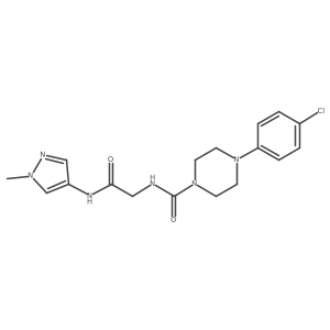 4-(4-chlorophenyl)-N-{2-[(1-methyl-1H-pyrazol-4-yl)amino]-2-oxoethyl}piperazine-1-carboxamide Structure