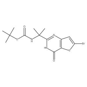Tert-butyl (2-(6-bromo-4-oxo-3,4-dihydrothieno[3,2-d]pyrimidin-2-yl)propan-2-yl)carbamate Structure