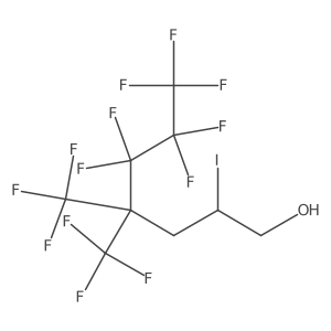 4,4-Bis(trifluoromethyl)-2-iodo-5,5,6,6,7,7,7-heptafluoroheptan-1-ol结构式