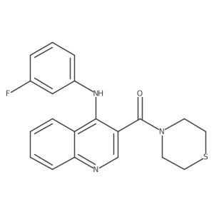 (4-((3-Fluorophenyl)amino)quinolin-3-yl)(thiomorpholino)methanone结构式