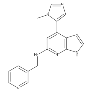 4-(1-Methyl-1H-imidazol-5-yl)-N-(pyridin-3-ylmethyl)-1H-pyrrolo[2,3-b]pyridin-6-amine Structure
