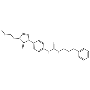 1-(4-(4-(2-methoxyethyl)-5-oxo-4,5-dihydro-1H-tetrazol-1-yl)phenyl)-3-(3-phenylpropyl)urea Structure
