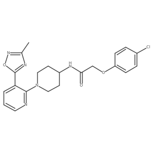 2-(4-chlorophenoxy)-N-(1-(3-(3-methyl-1,2,4-oxadiazol-5-yl)pyridin-2-yl)piperidin-4-yl)acetamide结构式