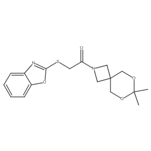 2-(Benzo[d]oxazol-2-ylthio)-1-(7,7-dimethyl-6,8-dioxa-2-azaspiro[3.5]nonan-2-yl)ethanone Structure