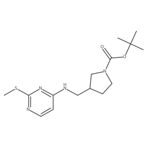 tert-Butyl 3-(((2-(methylthio)pyrimidin-4-yl)amino)methyl)pyrrolidine-1-carboxylate结构式