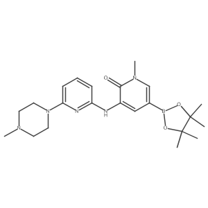 1-Methyl-3-(6-(4-methylpiperazin-1-yl)pyridin-2-ylamino)-5-(4,4,5,5-tetramethyl-1,3,2-dioxaborolan-2-yl)pyridin-2(1H)-one Structure