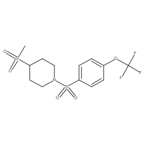 4-(Methylsulfonyl)-1-((4-(trifluoromethoxy)phenyl)sulfonyl)piperidine结构式