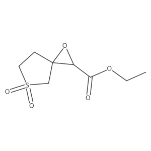 Ethyl 1-oxa-5-thiaspiro[2.4]heptane-2-carboxylate 5,5-dioxide结构式