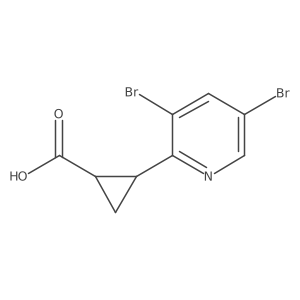2-(3,5-Dibromopyridin-2-yl)cyclopropane-1-carboxylic acid Structure