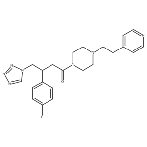3-(4-chlorophenyl)-1-{4-[2-(pyridin-4-yl)ethyl]piperazin-1-yl}-4-(1H-tetrazol-1-yl)butan-1-one Structure