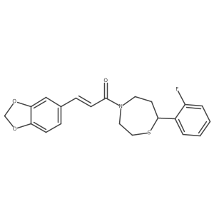 (E)-3-(benzo[d][1,3]dioxol-5-yl)-1-(7-(2-fluorophenyl)-1,4-thiazepan-4-yl)prop-2-en-1-one结构式