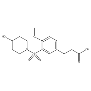 3-(3-((4-Hydroxypiperidin-1-yl)sulfonyl)-4-methoxyphenyl)propanoic acid Structure