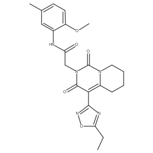 2-[4-(5-ethyl-1,2,4-oxadiazol-3-yl)-1,3-dioxo-5,6,7,8-tetrahydro-1H-pyrido[1,2-c]pyrimidin-2(3H)-yl]-N-(2-methoxy-5-methylphenyl)acetamide结构式