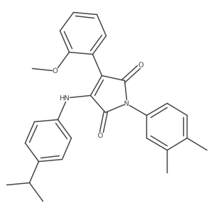 1H-Pyrrole-2,5-dione, 1-(3,4-dimethylphenyl)-3-(2-methoxyphenyl)-4-[[4-(1-methylethyl)phenyl]amino]-结构式