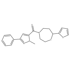 (7-(furan-2-yl)-1,4-thiazepan-4-yl)(1-methyl-3-phenyl-1H-pyrazol-5-yl)methanone Structure