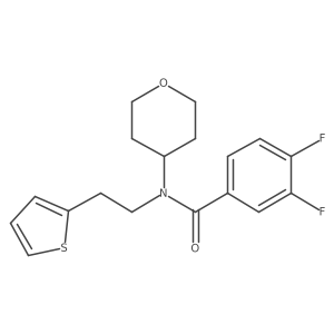 3,4-difluoro-N-(tetrahydro-2H-pyran-4-yl)-N-(2-(thiophen-2-yl)ethyl)benzamide Structure
