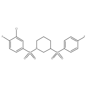 1-((3-Chloro-4-fluorophenyl)sulfonyl)-3-((4-fluorophenyl)sulfonyl)piperidine结构式