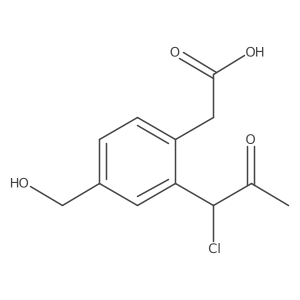 2-(1-Chloro-2-oxopropyl)-4-(hydroxymethyl)phenylacetic acid Structure