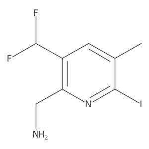 2-(Aminomethyl)-3-(difluoromethyl)-6-iodo-5-methylpyridine结构式