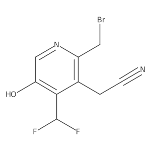 2-(Bromomethyl)-4-(difluoromethyl)-5-hydroxypyridine-3-acetonitrile结构式
