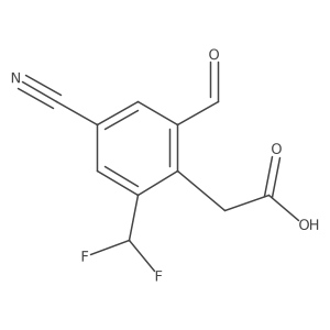 4-Cyano-2-difluoromethyl-6-formylphenylacetic acid Structure