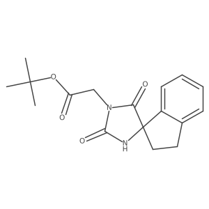 (S)-tert-Butyl 2-(2,5-dioxo-2',3'-dihydrospiro[imidazolidine-4,1'-inden]-1-yl)acetate结构式