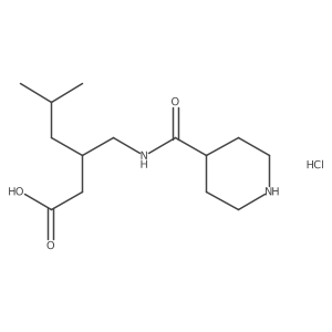 (3S)-5-methyl-3-{[(piperidin-4-yl)formamido]methyl}hexanoic acid hydrochloride Structure