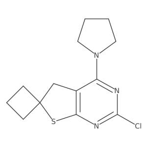 2'-Chloro-4'-(pyrrolidin-1-YL)-5'H-spiro[cyclobutane-1,6'-thieno[2,3-D]pyrimidine] Structure