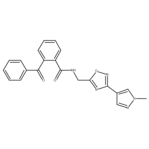 2-benzoyl-N-((3-(1-methyl-1H-pyrazol-4-yl)-1,2,4-oxadiazol-5-yl)methyl)benzamide结构式
