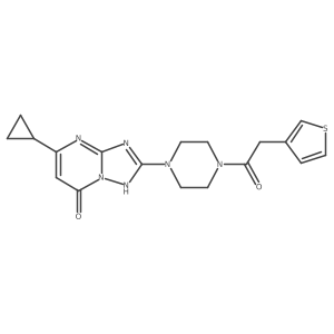 5-cyclopropyl-2-{4-[2-(thiophen-3-yl)acetyl]piperazin-1-yl}-4H,7H-[1,2,4]triazolo[1,5-a]pyrimidin-7-one Structure