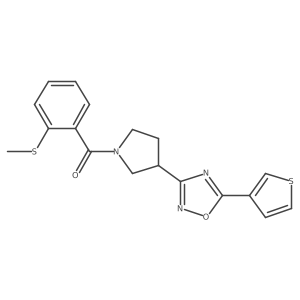 (2-(Methylthio)phenyl)(3-(5-(thiophen-3-yl)-1,2,4-oxadiazol-3-yl)pyrrolidin-1-yl)methanone结构式
