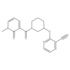 3-((1-(1-Methyl-2-oxo-1,2-dihydropyridine-3-carbonyl)piperidin-3-yl)oxy)pyrazine-2-carbonitrile结构式