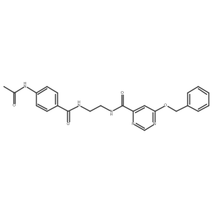 N-(2-(4-acetamidobenzamido)ethyl)-6-(benzyloxy)pyrimidine-4-carboxamide结构式