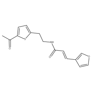 (E)-N-(2-(5-acetylthiophen-2-yl)ethyl)-3-(furan-3-yl)acrylamide结构式