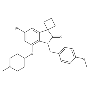 5'-Amino-1'-[(4-methoxyphenyl)methyl]-7'-[(1-methyl-4-piperidinyl)oxy]spiro[cyclobutane-1,3'-[3h]indol]-2'(1'h)-one结构式