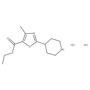 Ethyl 4-methyl-2-(piperidin-4-yl)-1,3-thiazole-5-carboxylate dihydrochloride结构式