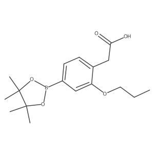 2-Propoxy-4-(4,4,5,5-tetramethyl-1,3,2-dioxaborolan-2-yl)benzeneacetic acid Structure