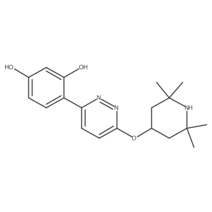 4-[6-[(2,2,6,6-Tetramethyl-4-piperidinyl)oxy]-3-pyridazinyl]-1,3-benzenediol结构式