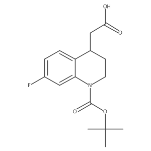 2-{1-[(Tert-butoxy)carbonyl]-7-fluoro-1,2,3,4-tetrahydroquinolin-4-yl}acetic acid结构式