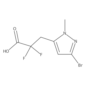 3-(3-bromo-1-methyl-1H-pyrazol-5-yl)-2,2-difluoropropanoic acid结构式