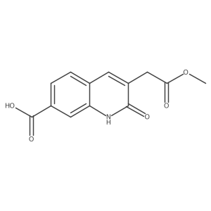2-Hydroxy-3-(2-methoxy-2-oxoethyl)quinoline-7-carboxylic acid结构式