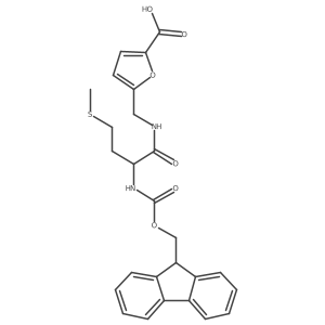 5-{[(2R)-2-({[(9H-fluoren-9-yl)methoxy]carbonyl}amino)-4-(methylsulfanyl)butanamido]methyl}furan-2-carboxylic acid结构式