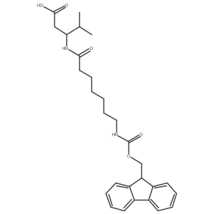 (3R)-3-[7-({[(9H-fluoren-9-yl)methoxy]carbonyl}amino)heptanamido]-4-methylpentanoic acid Structure