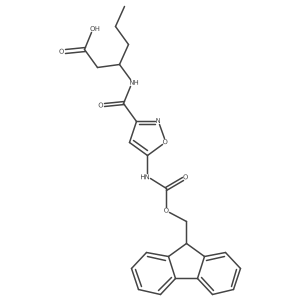 (3S)-3-{[5-({[(9H-fluoren-9-yl)methoxy]carbonyl}amino)-1,2-oxazol-3-yl]formamido}hexanoic acid Structure