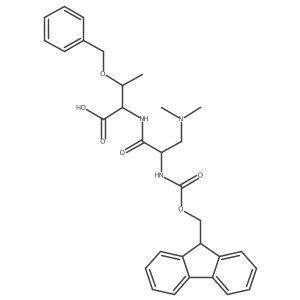 (2S,3R)-3-(benzyloxy)-2-[(2S)-3-(dimethylamino)-2-({[(9H-fluoren-9-yl)methoxy]carbonyl}amino)propanamido]butanoic acid Structure