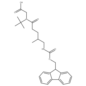 2-[N-tert-butyl-5-({[(9H-fluoren-9-yl)methoxy]carbonyl}amino)-4-methylpentanamido]acetic acid Structure